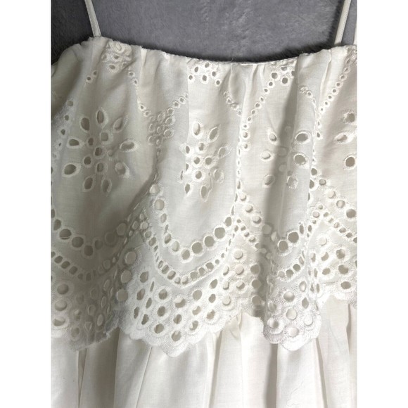 ASOS White Eyelet Off-Shoulder Mini Dress - Picture 3 of 8